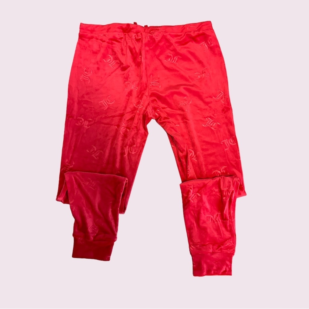 Juicy Couture Red Embossed Velvet Pajama Set - Picture 6 of 8